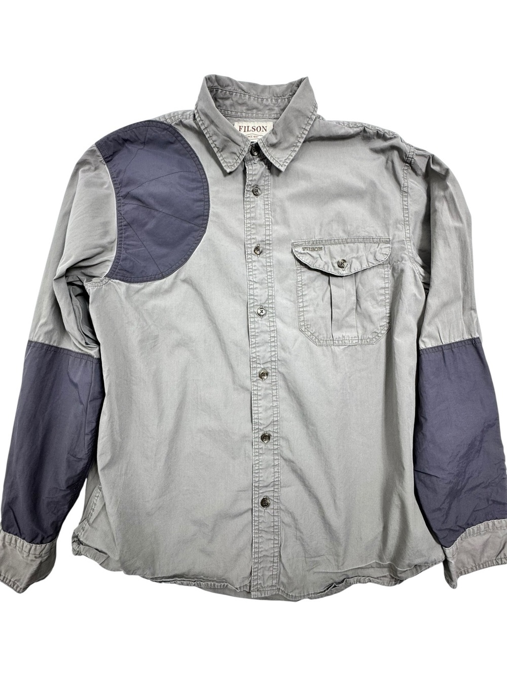 Filson Shooting Shirt Lightweight Gray Sz M Button Up